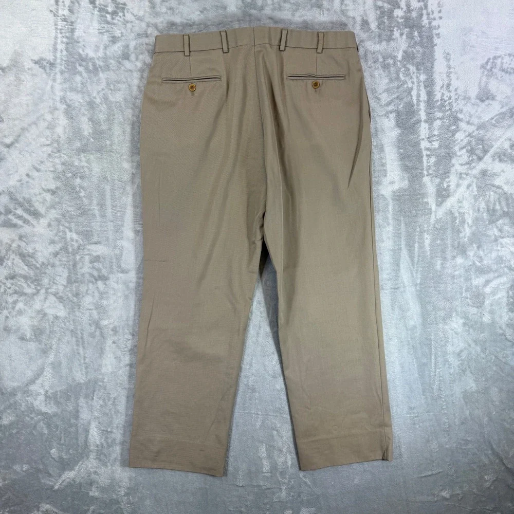 Brooks Brothers Madison Wool Dress Pants Men's Size 37x30 Tan Khaki Formal Pants